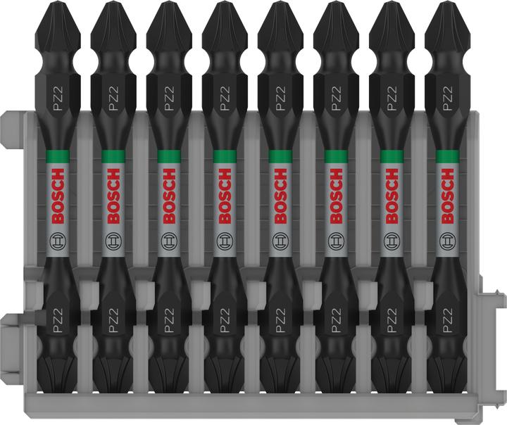 Produktbild Bosch Professional Zubehör PRO Impact Schrauberbit mit Doppelklingen und Pick and Click-Einsätzen, PZ2, 65 mm, 8-tlg. (Schraubschlitz, Sechskant (hexagonal))