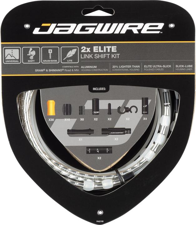 Jagwire RCK621 2X Elite Link Shift Kit, silver