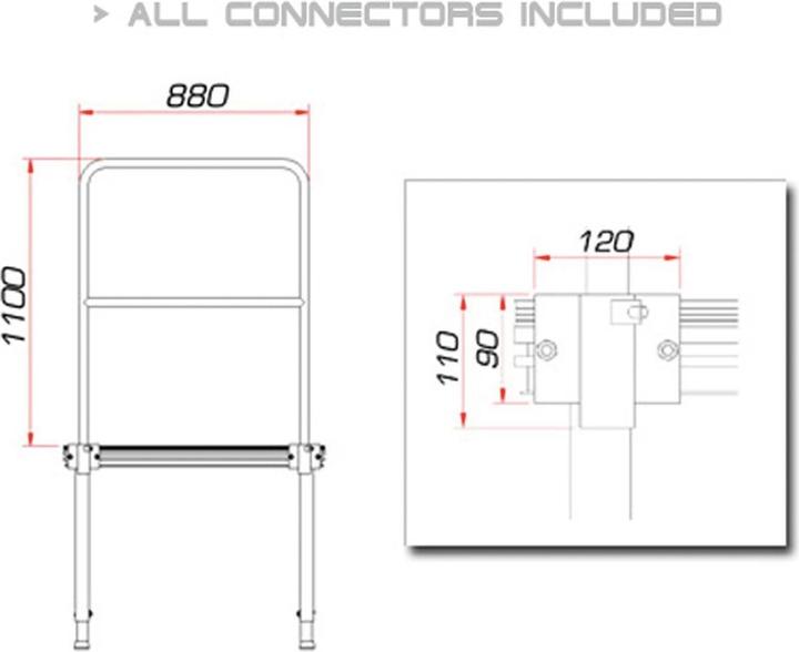 Guil TMQ-01/440 Stage railing 88cm (aluminium version)