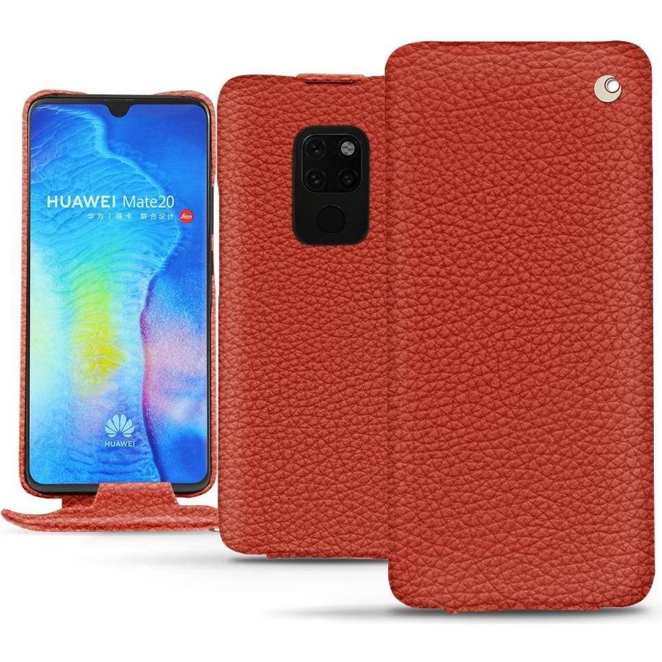 Noreve Lederschutzhülle vertikal (Huawei Mate 20), Smartphone Hülle, Orange