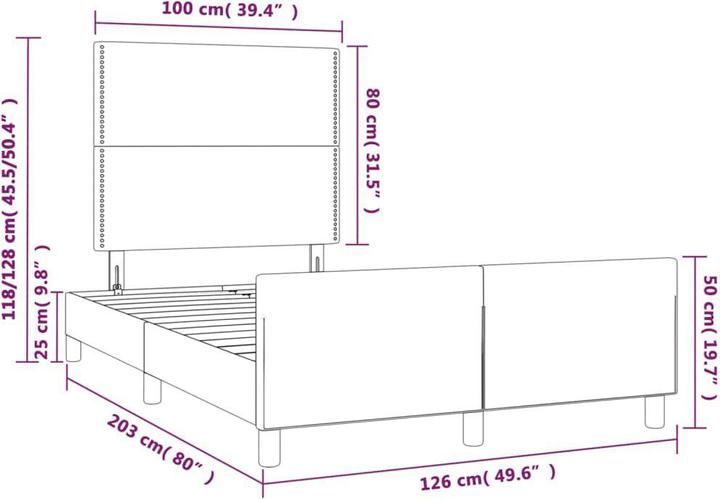 Image du produit vidaXL Bettgestell mit Kopfteil (120 x 200 cm)
