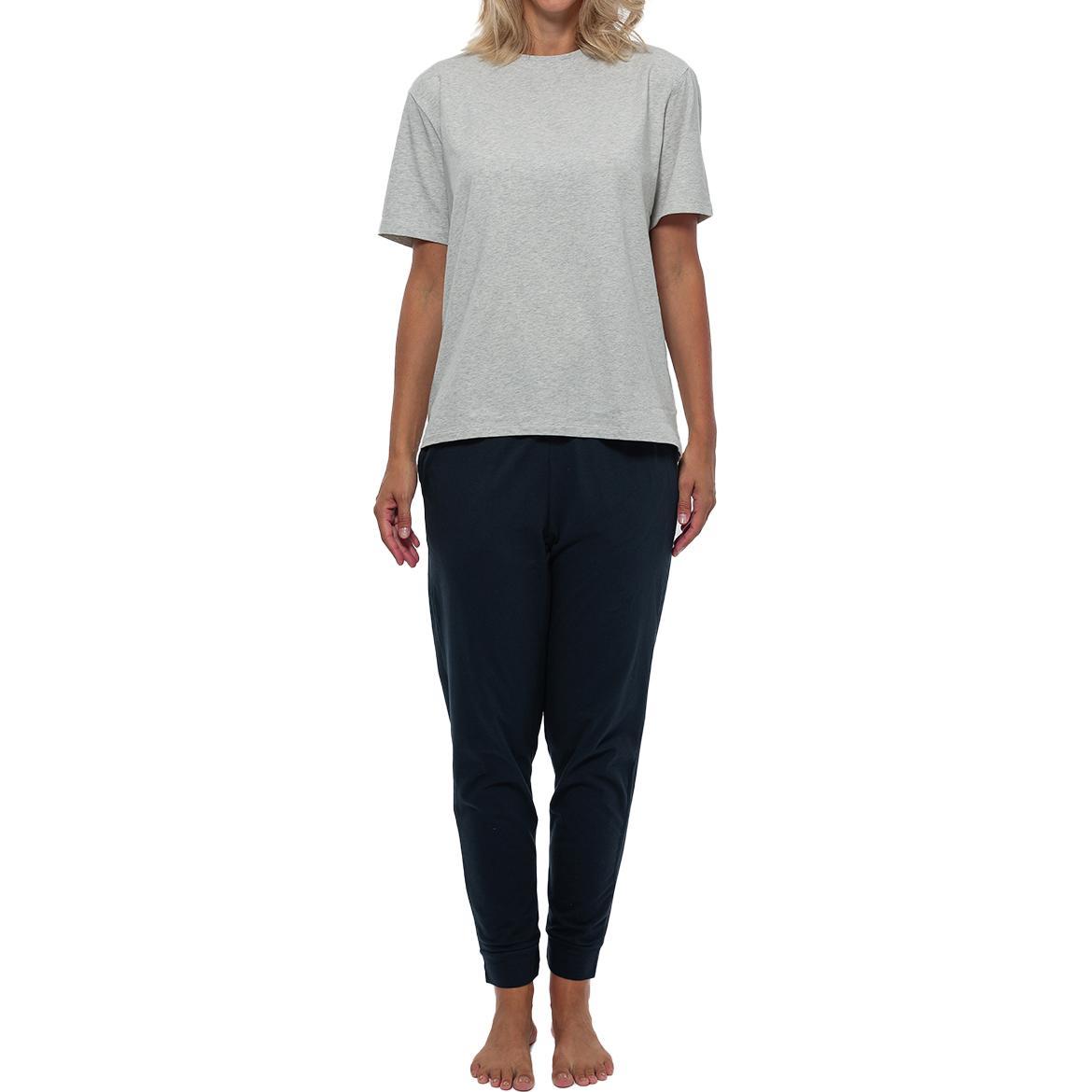 Thumbnail - Schiesser, Damen, Pyjama, Organic Cotton Schlafanzug, Blau, (42)