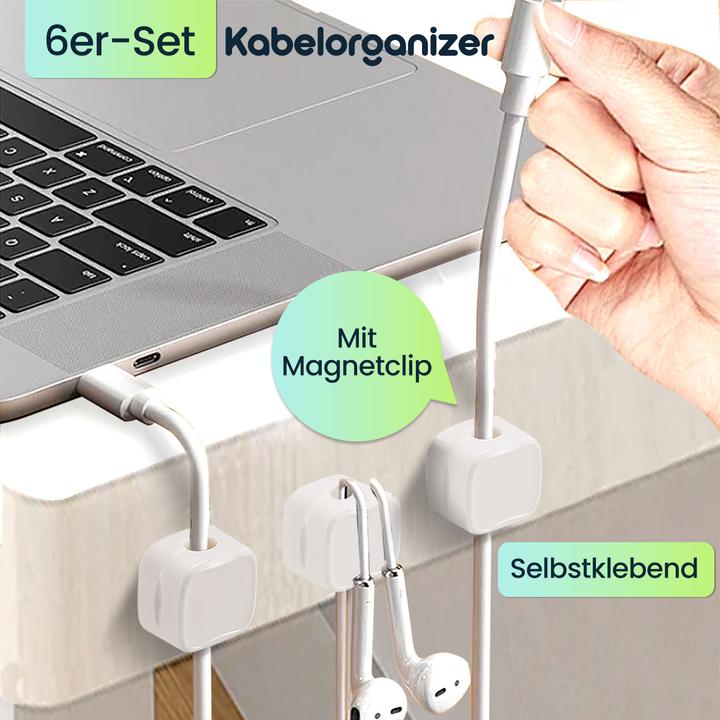 Actual product image Ideoon 12er-Set Kabelorganizer mit Magnetclip, weiss