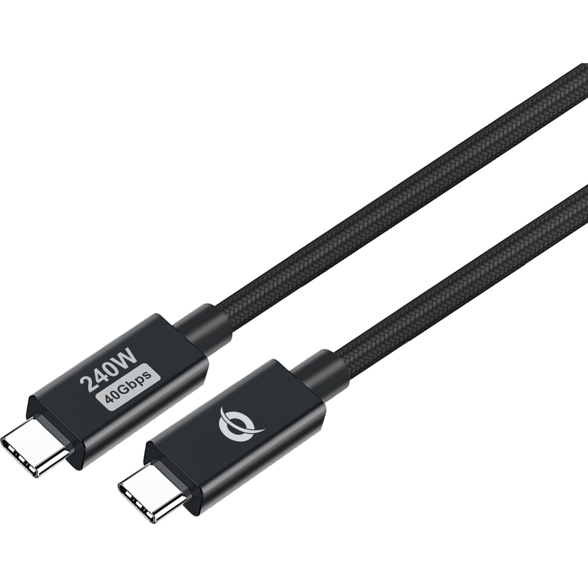 Conceptronic Kabel USB-C 4.0 -> C St/St 2.00m 5A 40Gbps sw (2 m, USB 4.0), USB Kabel
