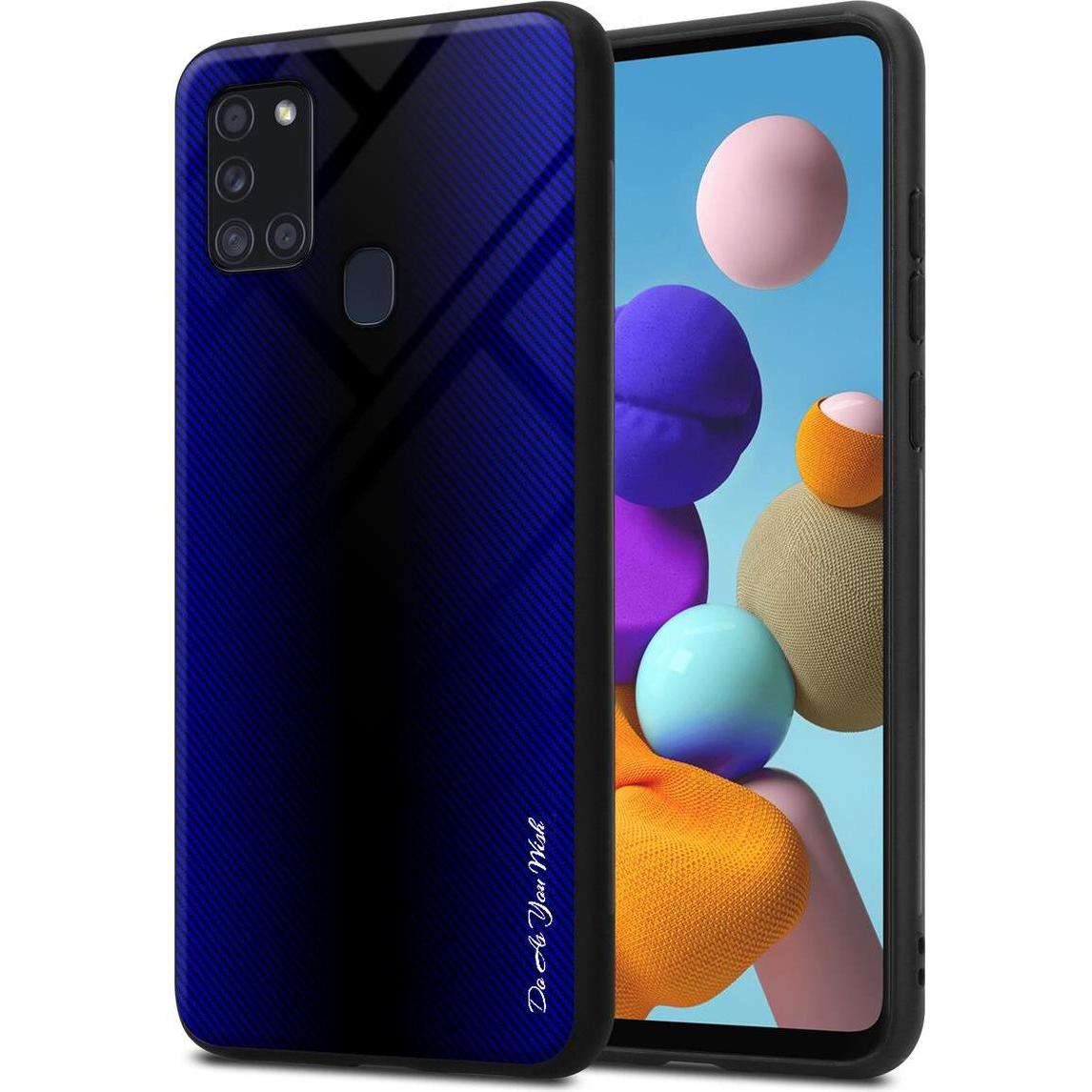 Thumbnail - Cadorabo TPU Gestreiftes Glas Cover (Samsung Galaxy A21s), Smartphone Hülle, Violett