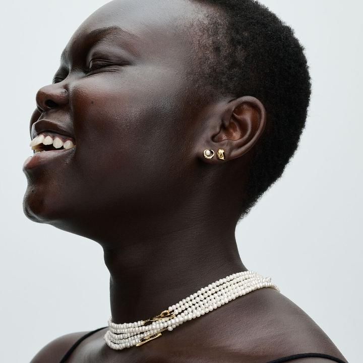 Produktbild Pandora Ovale Organisch Geformte & Behandelte Süsswasserzuchtperlen Ohrringe (Metall, Vergoldet)