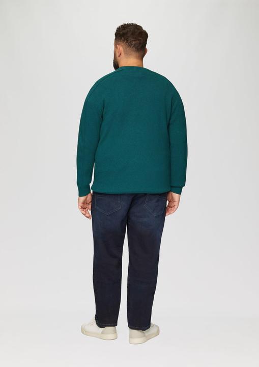 Actual product image S.Oliver Strickpullover Strickpullover mit Nahtdetails und Logo (5XL)