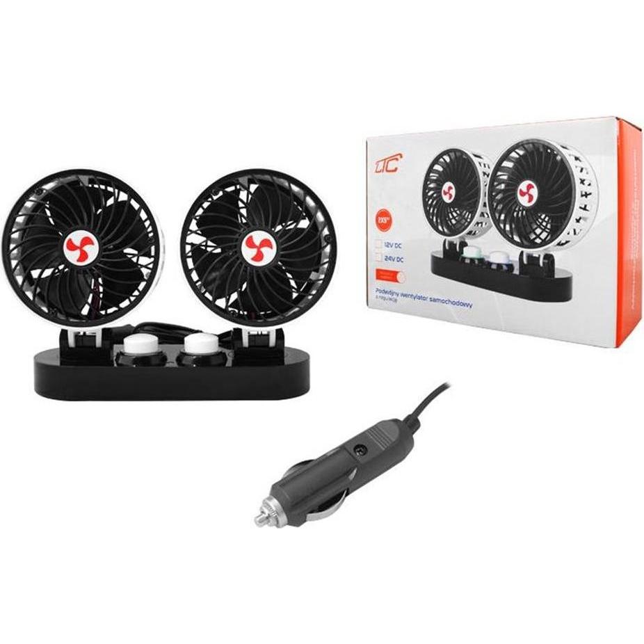 Thumbnail - LTC Autolüfter 2x5" 12V mit Regulierung, Ventilator, Weiss