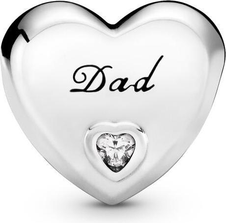 Actual product image Pandora Dad Heart Charms/Beads (Silver)
