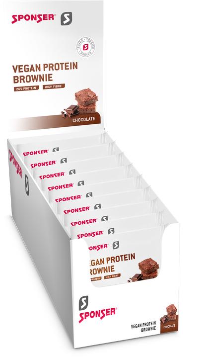 Immagine prodotto Sponser Brownie proteico vegano (Cioccolato, Cioccolatino, Chocolate, 12 pz., 600 g)
