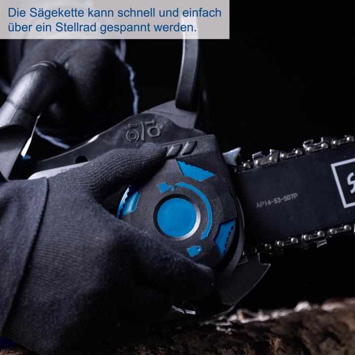 Actual product image Scheppach Battery-powered chainsaw BC-CS355Duo-X (DIY) (Battery chain saw)