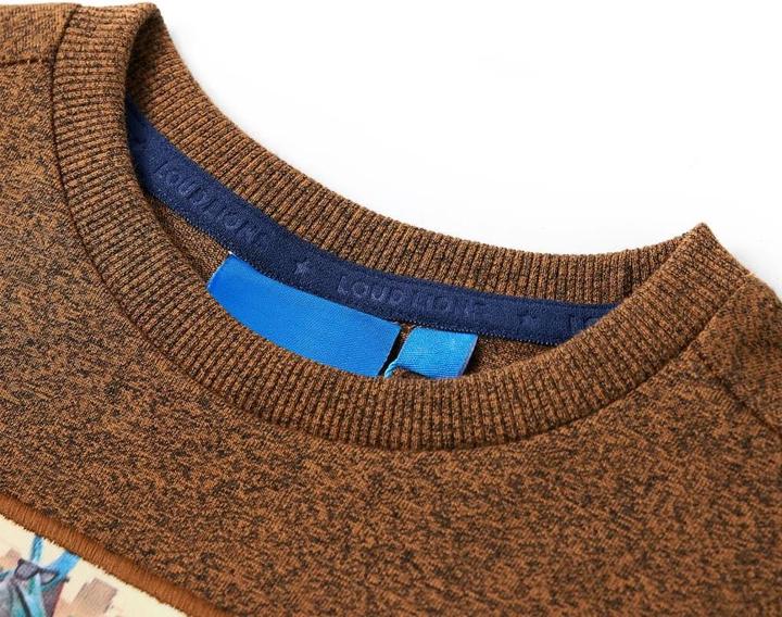 Produktbild VidaXL Kinder-Langarmshirt Cognac Melange 116,Material: 50 (116)