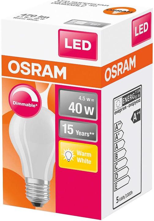 Produktbild Osram Led Retrofit Classic A (E27, 5 W, 470 lm, 1 x, F)