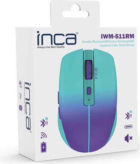 Actual product image Inca Mouse IWM-511RM Blt+Wrls RGB colour base colour blue (Wireless)