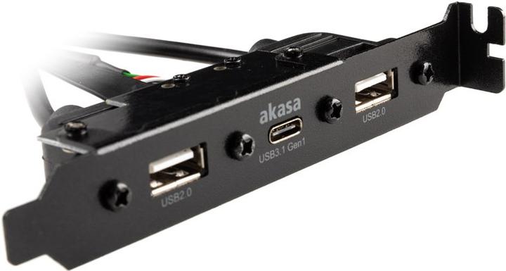 Actual product image Akasa Internal USB 3.0/2.0 to external USB-C and 2x USB 2.0 Type-A adapter cable (0.40 m, USB 2.0, USB 3.0, USB 3.2 Gen 1)