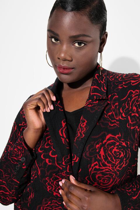Immagine prodotto Ulla Popken Blazer in jersey jacquard con revers e design floreale (42)