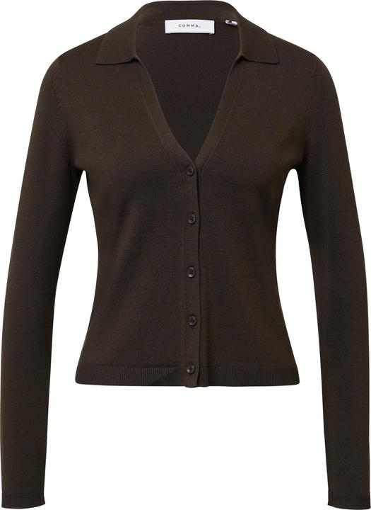 Produktbild Comma Strickjacke Femininer Strickcardigan mit Polokragen (46)