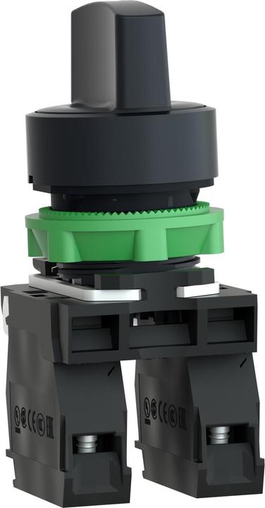 Produktbild Schneider Electric 3-Positionen-Schalterknopf 22 mm Schwarz 2Z verriegelnd (XB5AD33)