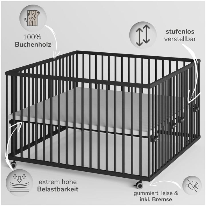 Image du produit Sämann Parc Premium avec barreaux amovibles (120 cm, 120 cm, Hêtre)