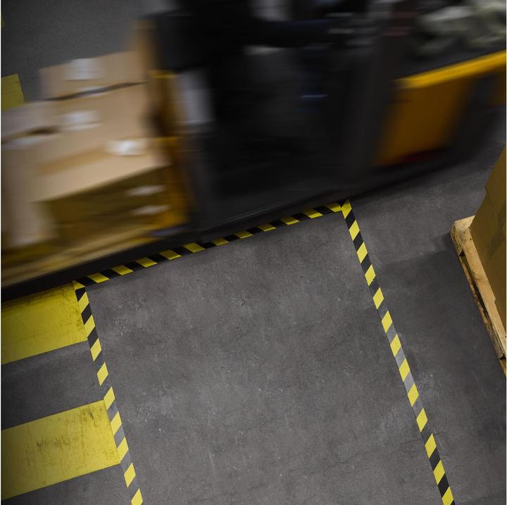 Produktbild Defender EXA-TAPE® VALUE BY 50 - PVC Warnband | schwarz/gelb | 50 mm x 33 m (50 mm)