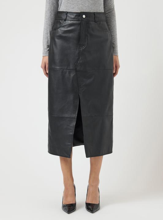 Produktbild Yas Lederrock mit Gürtelschlaufen, Knopf und Reissverschluss (L)