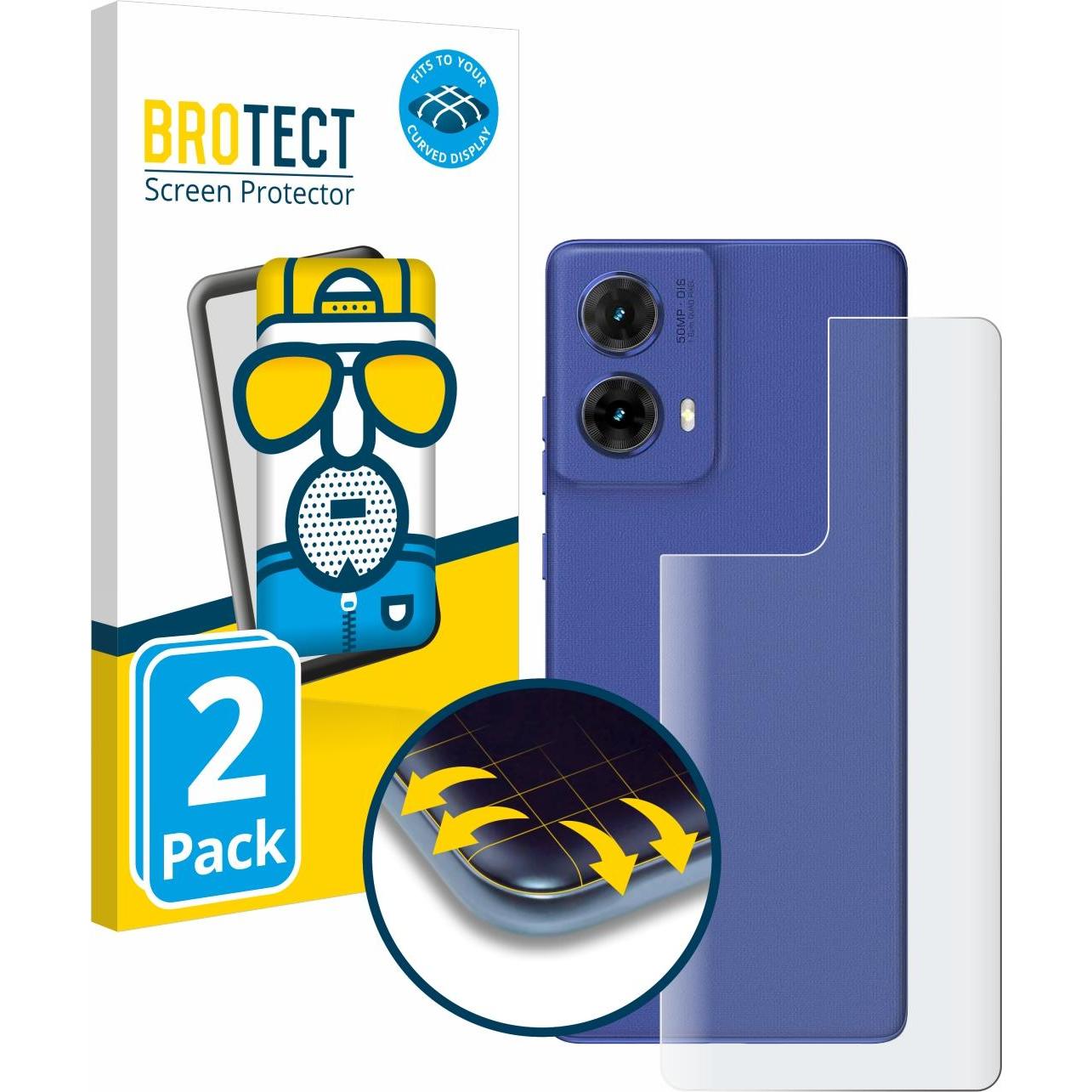 BROTECT Fullscreen Schutzfolie Displayschutz Folie Matt Entspiegelungsfolie (2 Stück, Motorola Moto G85), Smartphone Sch...