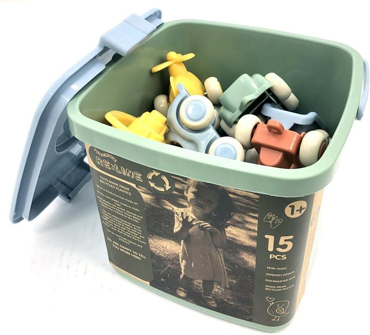 Actual product image Viking Toys Viking RE:LINE - Bucket with 15 vehicles