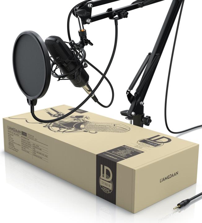 Produktbild Liam & Daan XLR Kondensatormikrofon mit Mikrofonarm, PC Mikrofon Set Studiomikrofon Kondensator Microphone