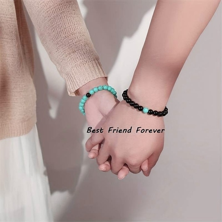 Immagine prodotto Cbx Bracciale con perline elastiche Howlite (Agata, Onice, Urlo)
