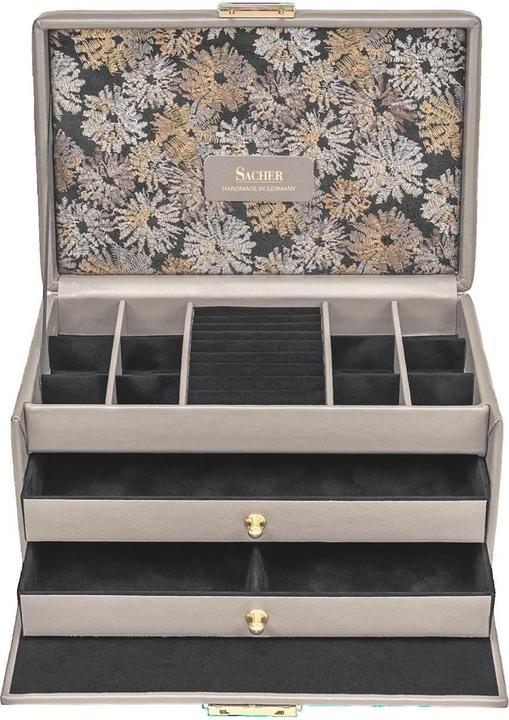 Sacher Sammleretui 2414.510.561604 grau schwarz mit 12 kleinen Fächern FLEUR VENICE -