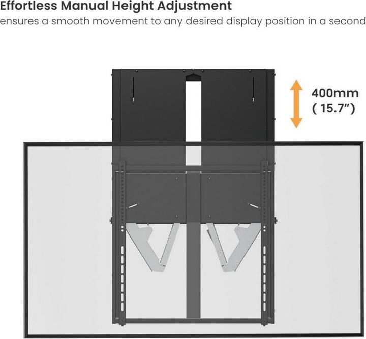 Produktbild equip Wandhalterung 60"-100"/1TFT 60-90kg 1Gelenk Up-Down sw (Wand, 100", 90 kg)