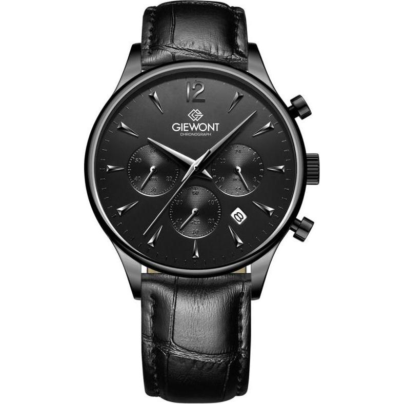 Giewont, Orologio da polso, Zegarek Zegarek Męski Chronograph Sapphire Czarny GW6310-A1, Nero, (Cronografo)