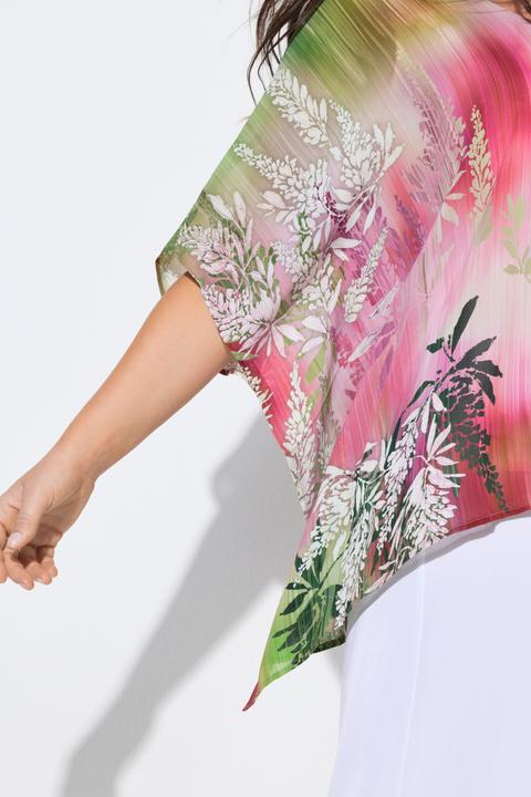 Produktbild Ulla Popken Chiffon-Bluse, doppellagig, V-Ausschnitt, oversized (58)