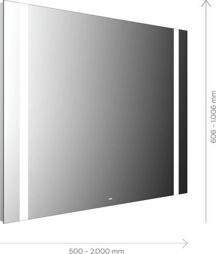 Produktbild Emco MI 500 LED-Lichtspiegel, zwei Lichtausschnitte seitlich, verdeckter Sensorschalter, Breite: 500