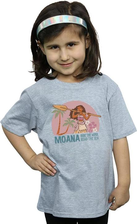 Actual product image Disney Girls Moana Read The Sea Cotton T-Shirt (140, 146)