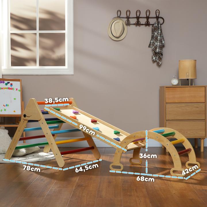 Produktbild Aiyaplay Klettergerüst Kiefernholz, Mehrschichtenplatte Mehrfarbig