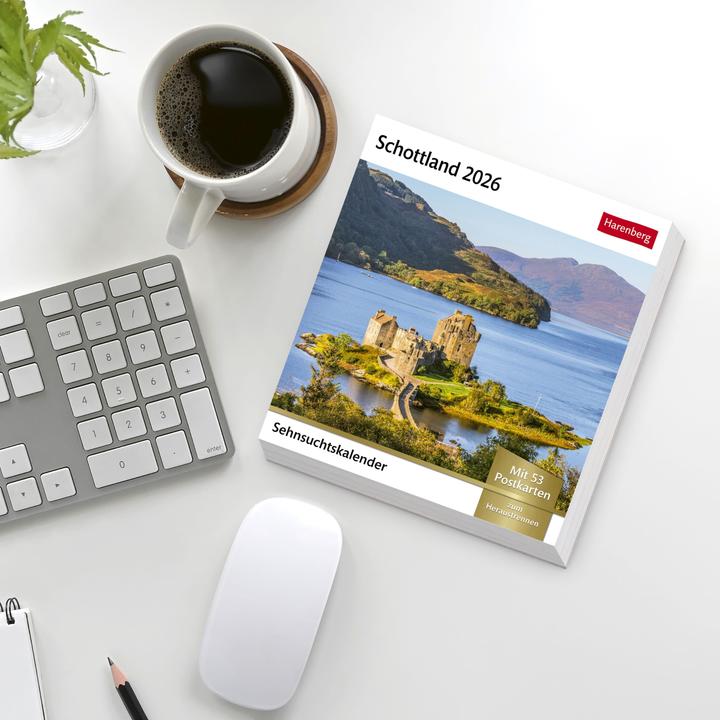 Actual product image Harenberg Schottland Sehnsuchtskalender 2026 - Wochenkalender mit 53 Postkarten (German)