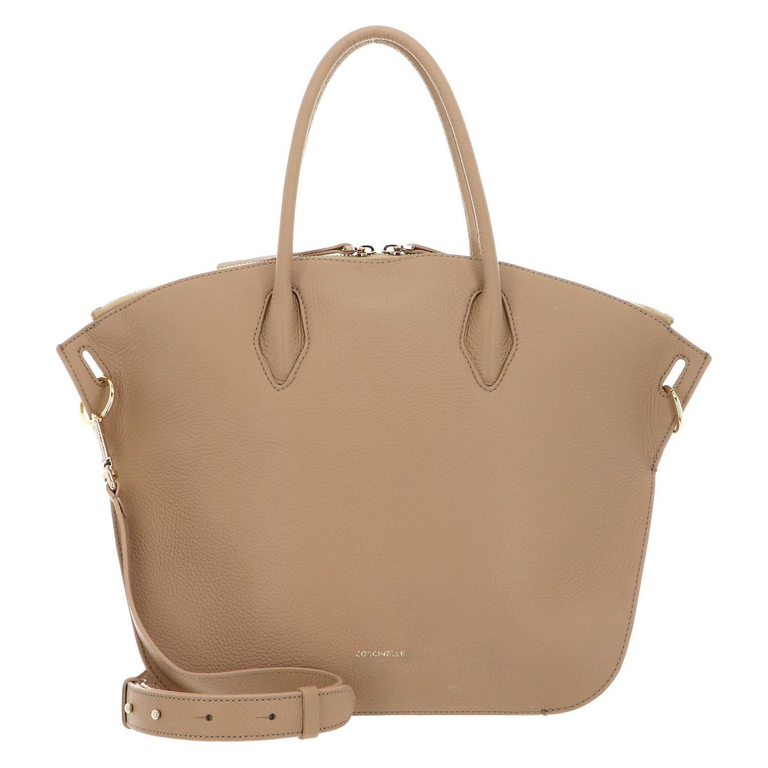 Coccinelle, Damen, Handtasche, Flare Handbag Grained Leather, Beige
