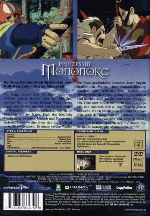 Image du produit Princesse Mononoke (DVD, 1997, Allemand, Japonais)