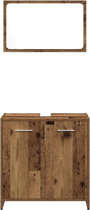 Produktbild vidaXL 3-tlg. Badmöbel-Set Altholz-Optik Holzwerkstoff Badmöbelset