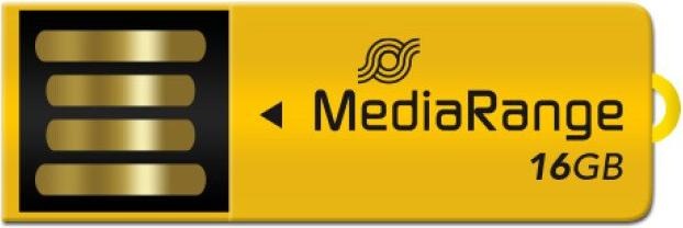 Image du produit MediaRange Nano-clé USB 16Go avec. Fonction d'agrafe jaune (16 Go, USB-A, USB 2.0)