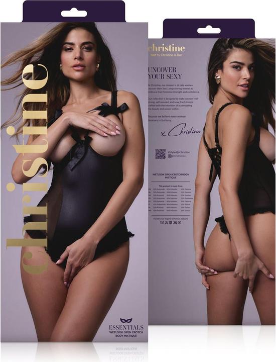 Image du produit Christine Le Duc Wetlook Body mit offenem Schritt/Cups Mistique (S, M)