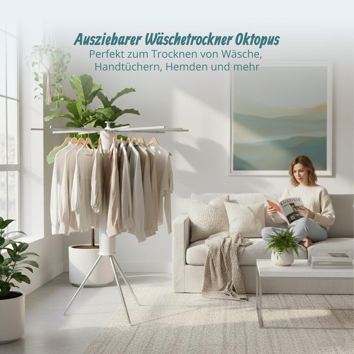 Produktbild Relaxdays Ausziehbarer Wäscheständer Oktopus