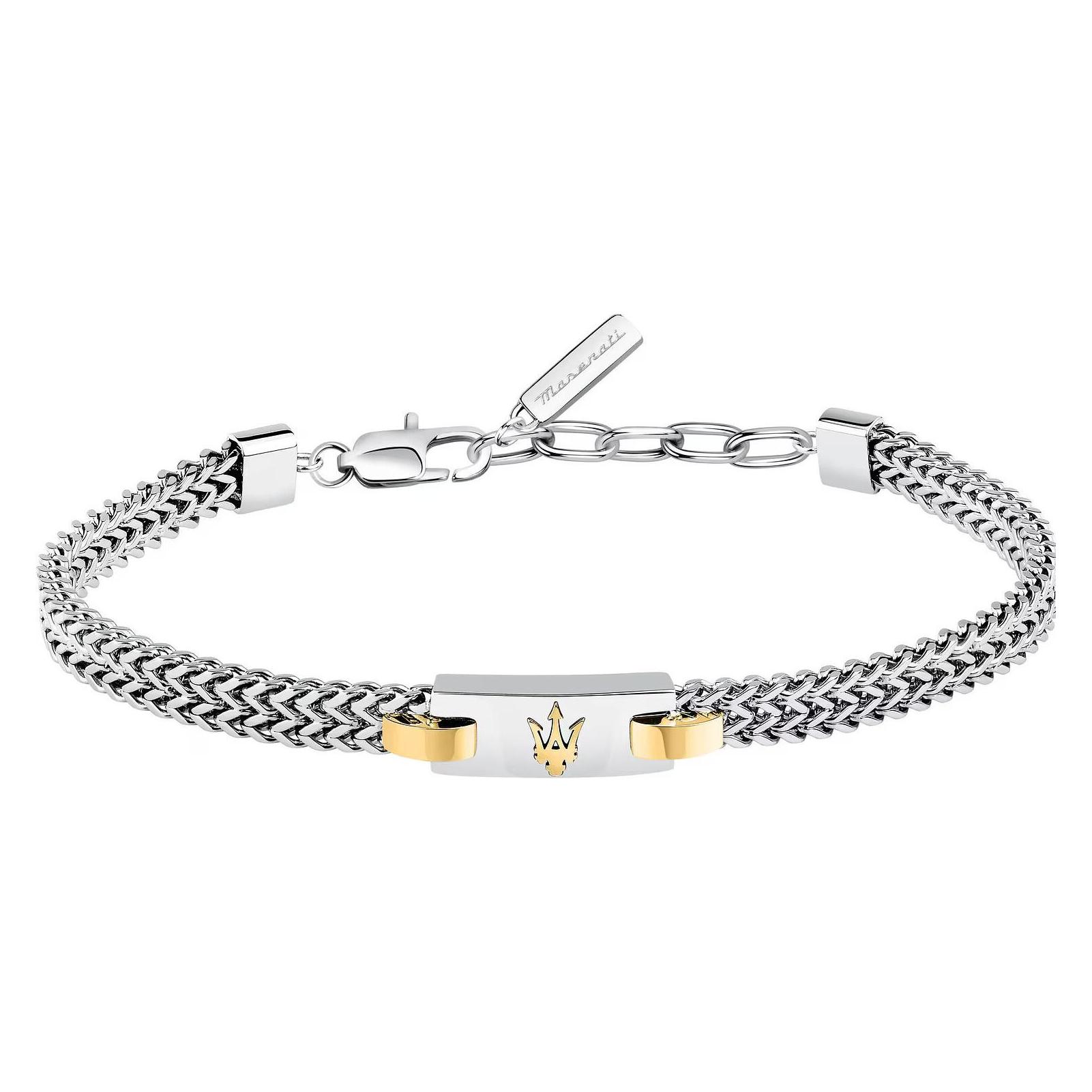 Maserati, Armschmuck, - Men's Bicolor Steel Bracelet Iconic JM425AVD103, (Stahl)