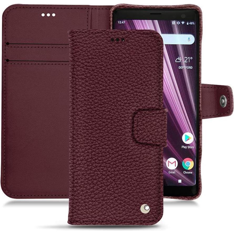 Noreve Lederschutzhülle Wallet (Sony Xperia XZ3), Smartphone Hülle, Violett