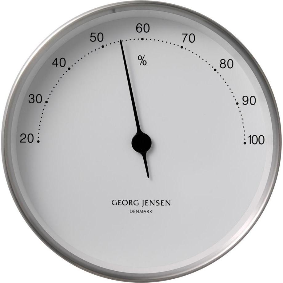 Georg Jensen KOPPEL Hygrometer Edelstahls Ziffernblatt, Thermometer + Hygrometer, Silber