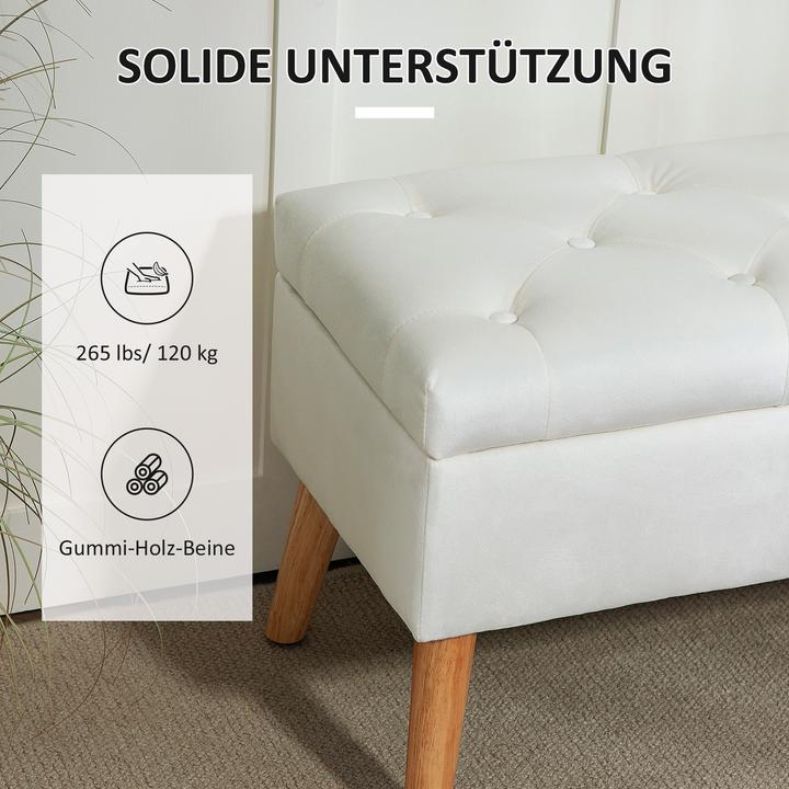 Image du produit Homcom Sitzbank Polyester, Schaumstoff Weiss (80 cm)