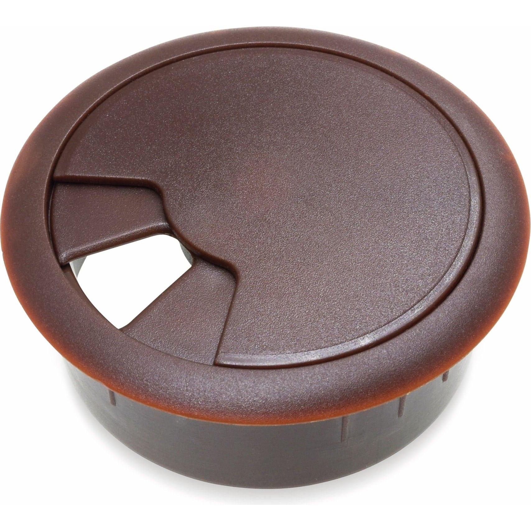 Pollini, Kabelschutz + Kabelführung, Kabeldurchführung für Arbeitsplatten, braun, 60 mm, ABS (Kabeldurchlass)