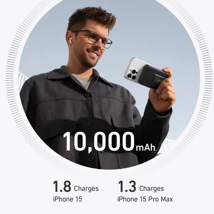 Image du produit Anker A1654 P11 15W, Magsafe Kabellose Powerbank (MagGo), 10000mAh, schwarz (10000 mAh, 15 W)