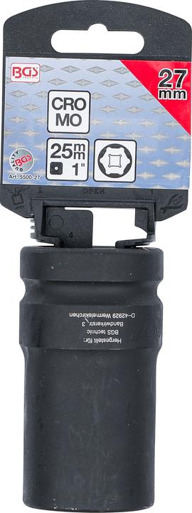 Produktbild BGS Kraft-Steckschlüssel-Einsatz Sechskant, tief Antrieb Innenvierkant 25 mm (1") SW 27 mm (27 mm)